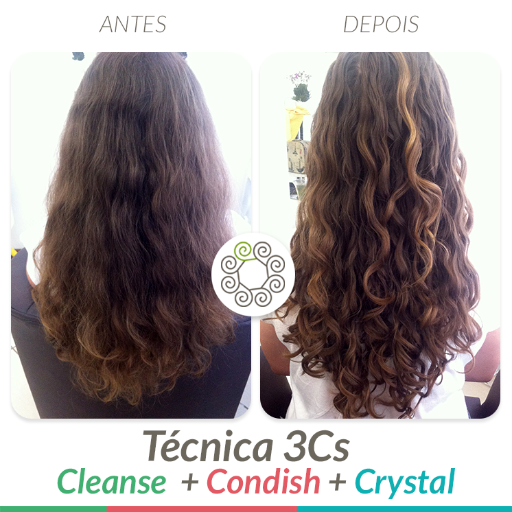 T&eacute;cnica 3Cs do Studio dos Cachos: Cleanse + Condish + Crystal
