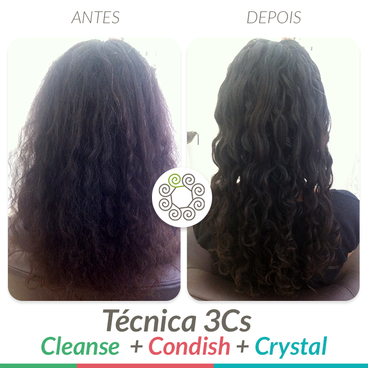 T&eacute;cnica 3Cs do Studio dos Cachos: Cleanse + Condish + Crystal